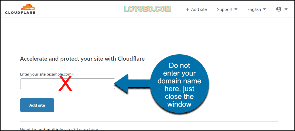 enable cloudflare do not enter domain
