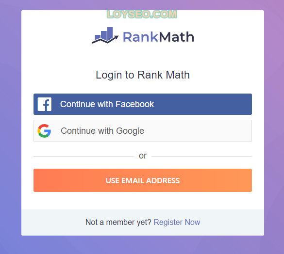 Rank Math注册和登录页面