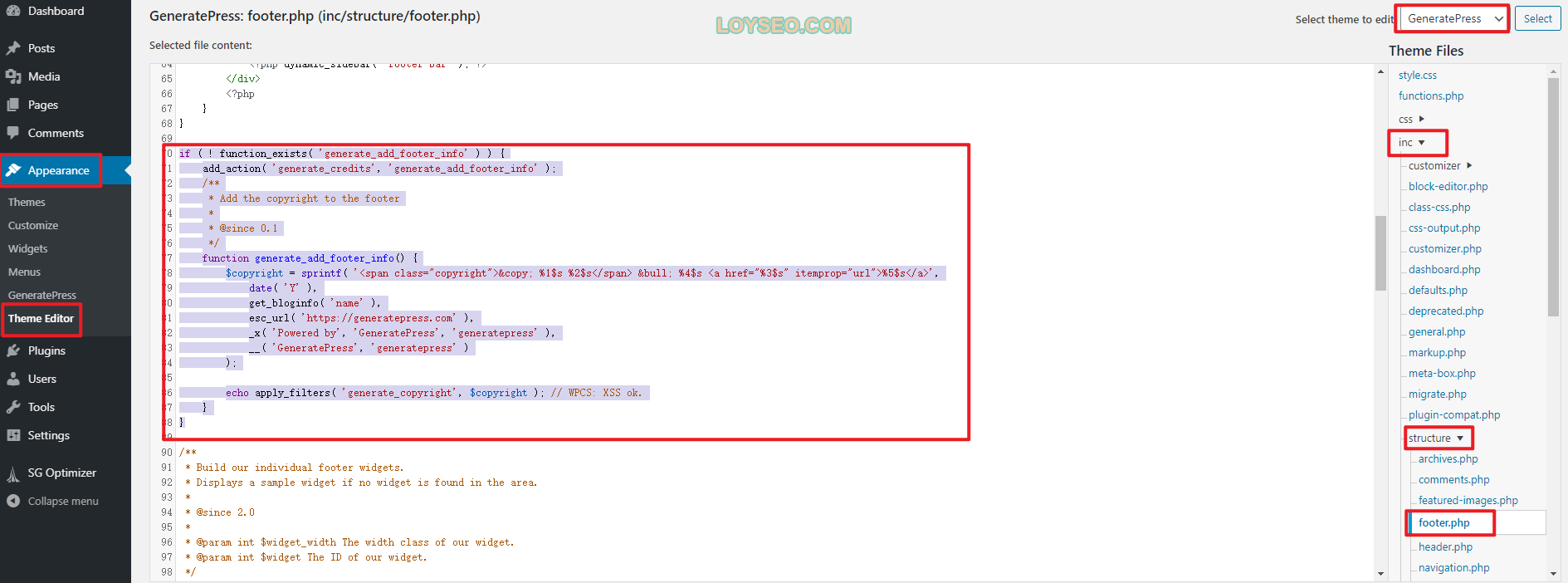 generate press footer php - 如何修改Wordpress网站页脚版权(2种方法) generate press footer php