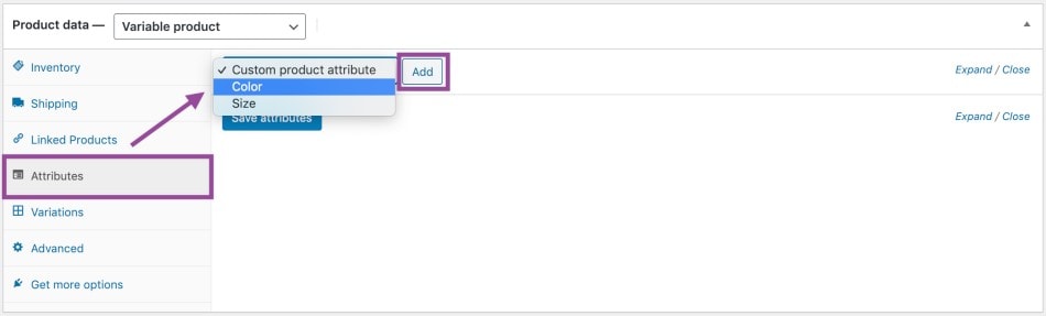 global attribute - WooCommerce如何添加可变产品