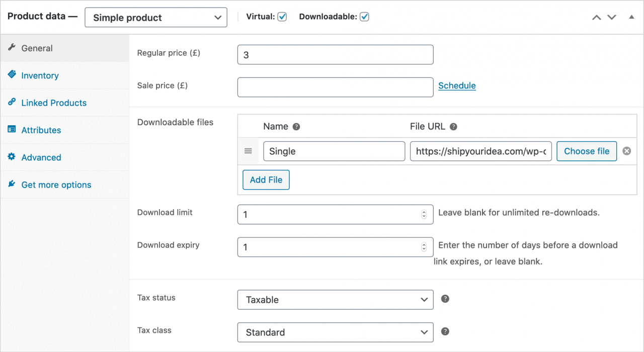 simple downloadable virtual product product data general 1