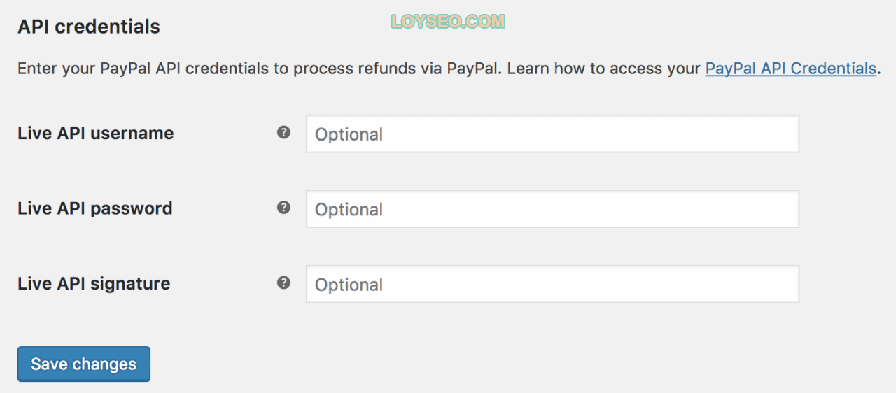 ppstandard settings api