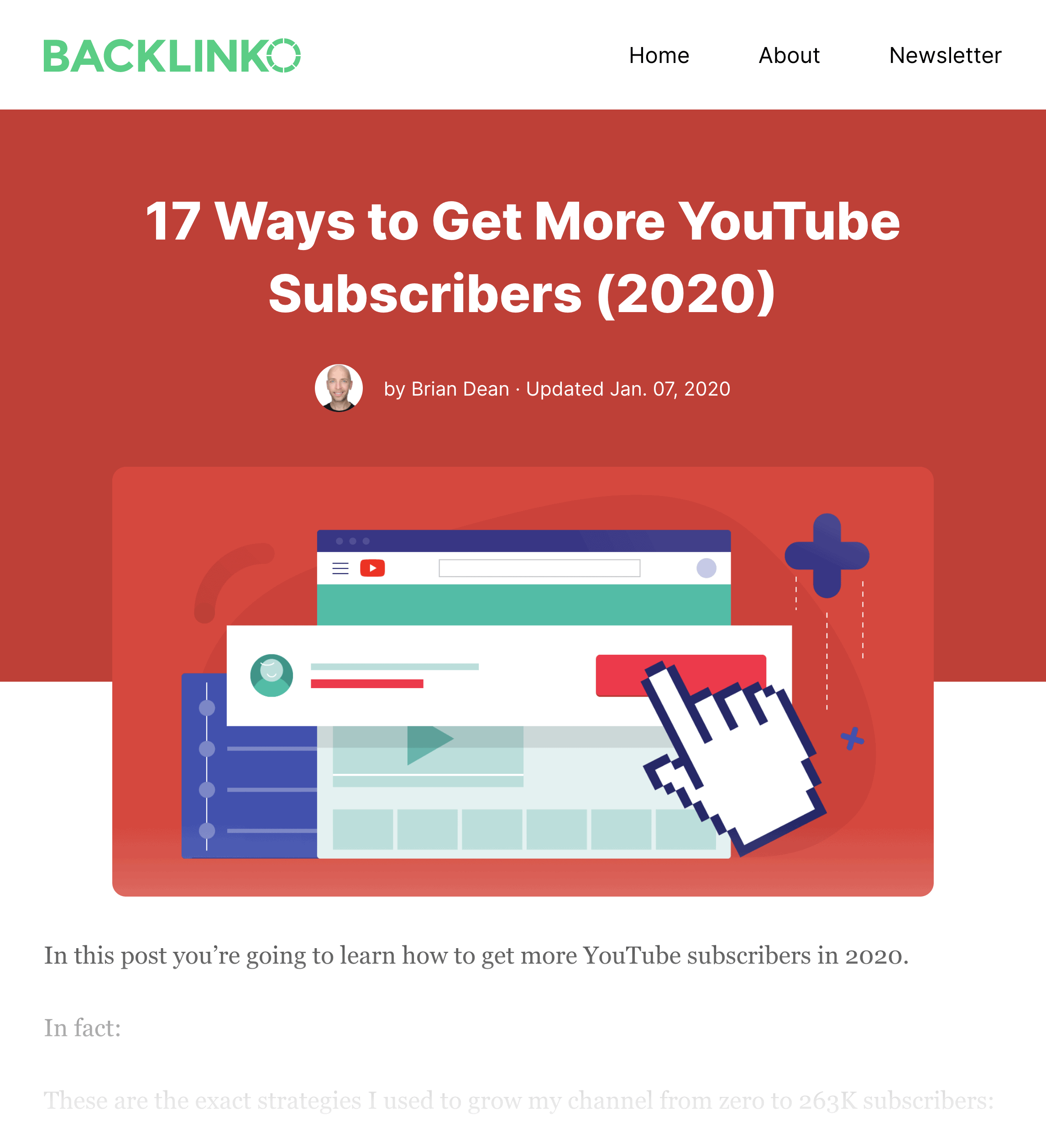 backlinko how to get more youtube subscribers po - 10大重要的SEO指标 Backlinko – How to get more YouTube subscribers post