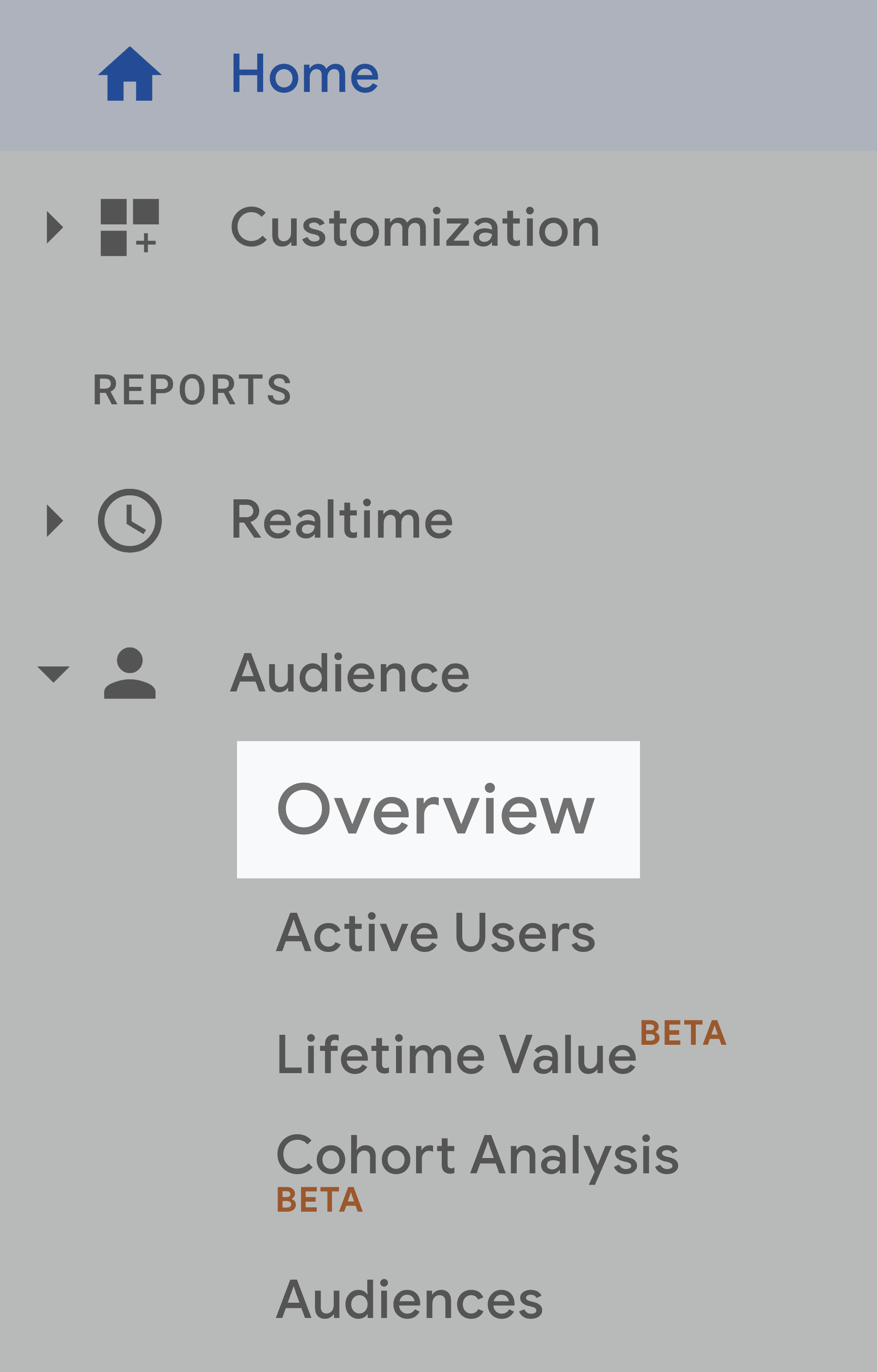 google analytics navigation bar audience overv - 10大重要的SEO指标 Google Analytics – Navigation bar – Audience overview