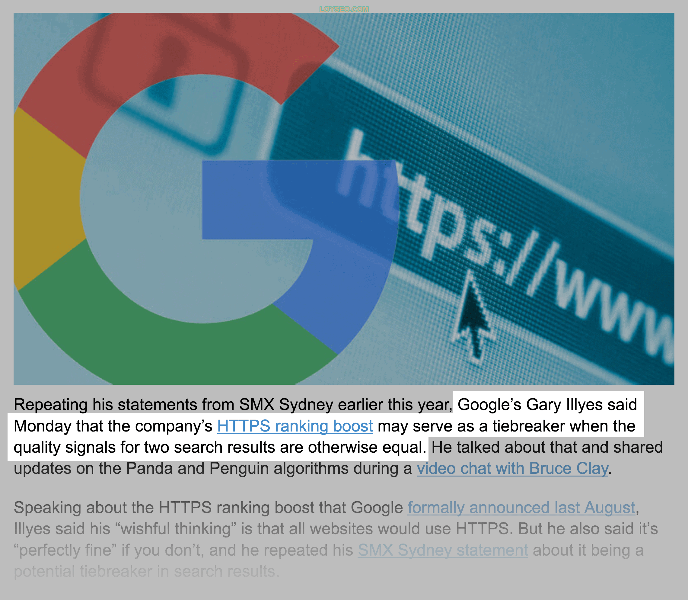 Google HTTPS tiebreaker