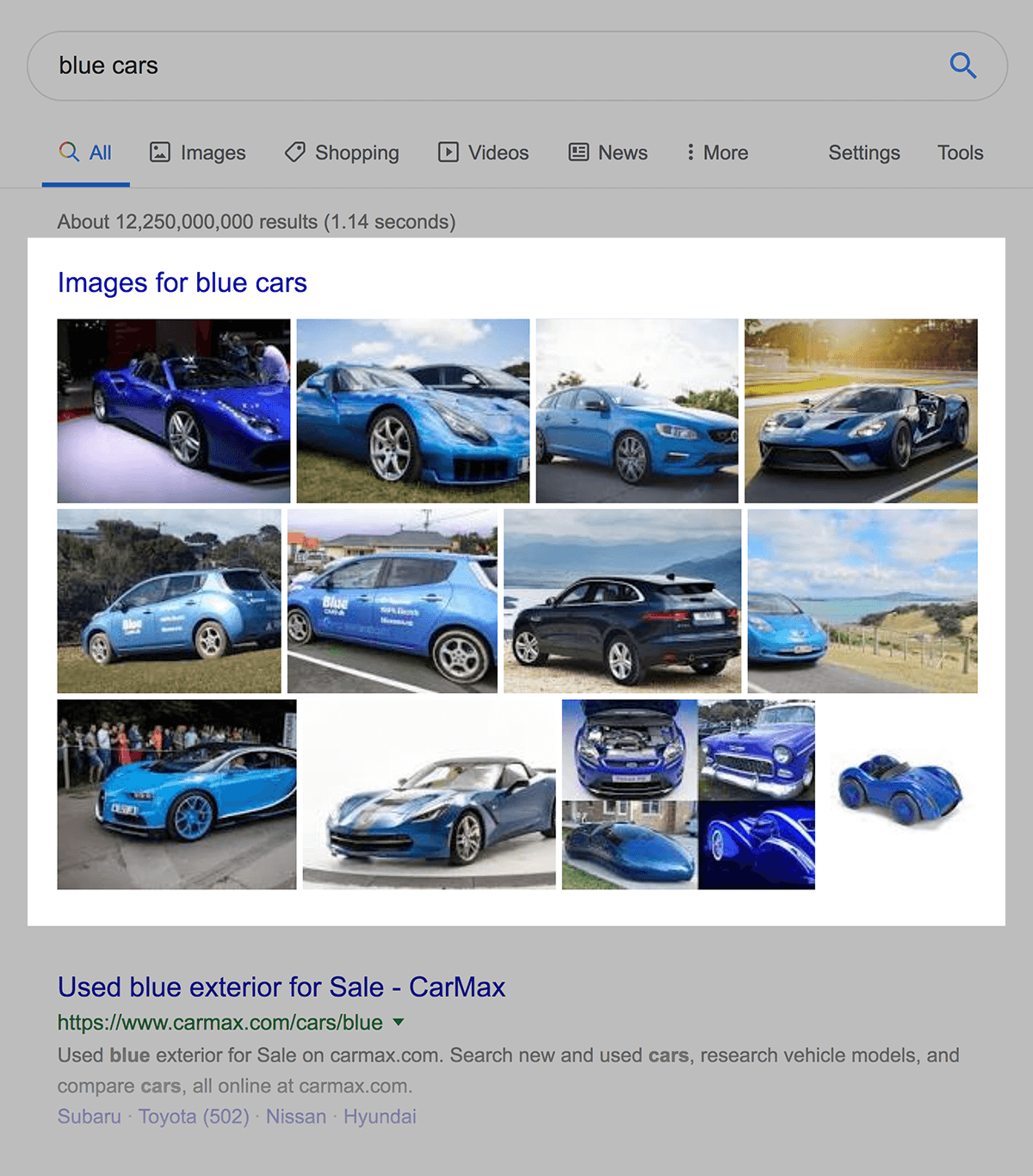 google images result for blue cars