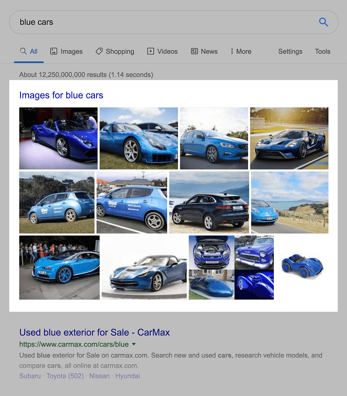 google images result for blue cars - 什么是SERP? google images result for blue cars