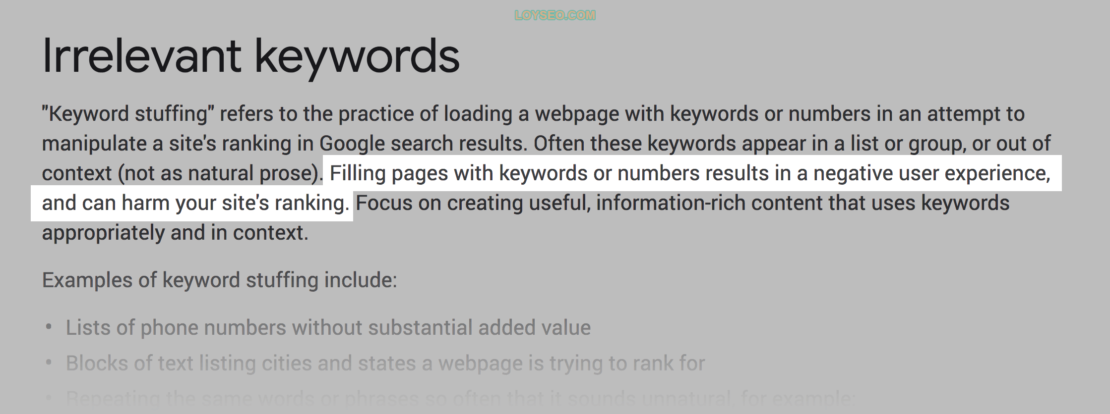 Keyword stuffing Keyword stuffing