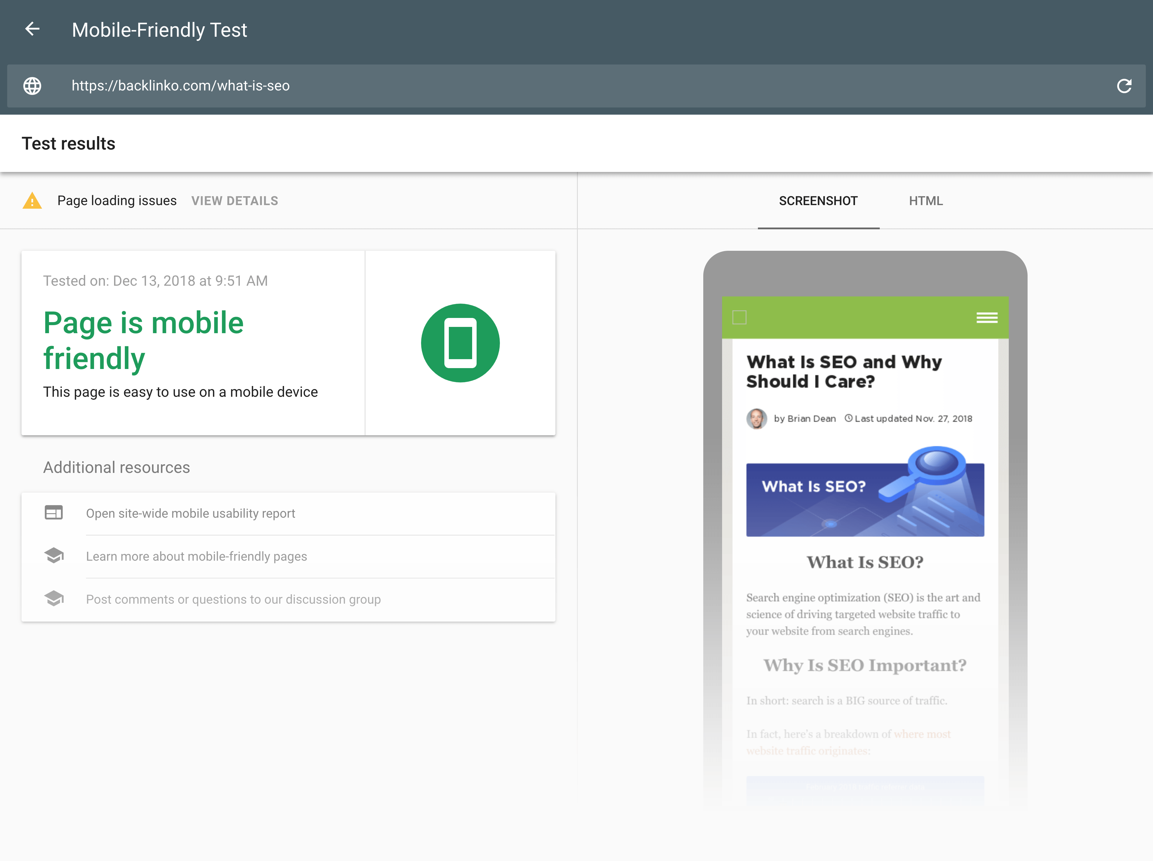 mobile friendly test results - 搜索引擎排名因素 Mobile-Friendly Test – Results