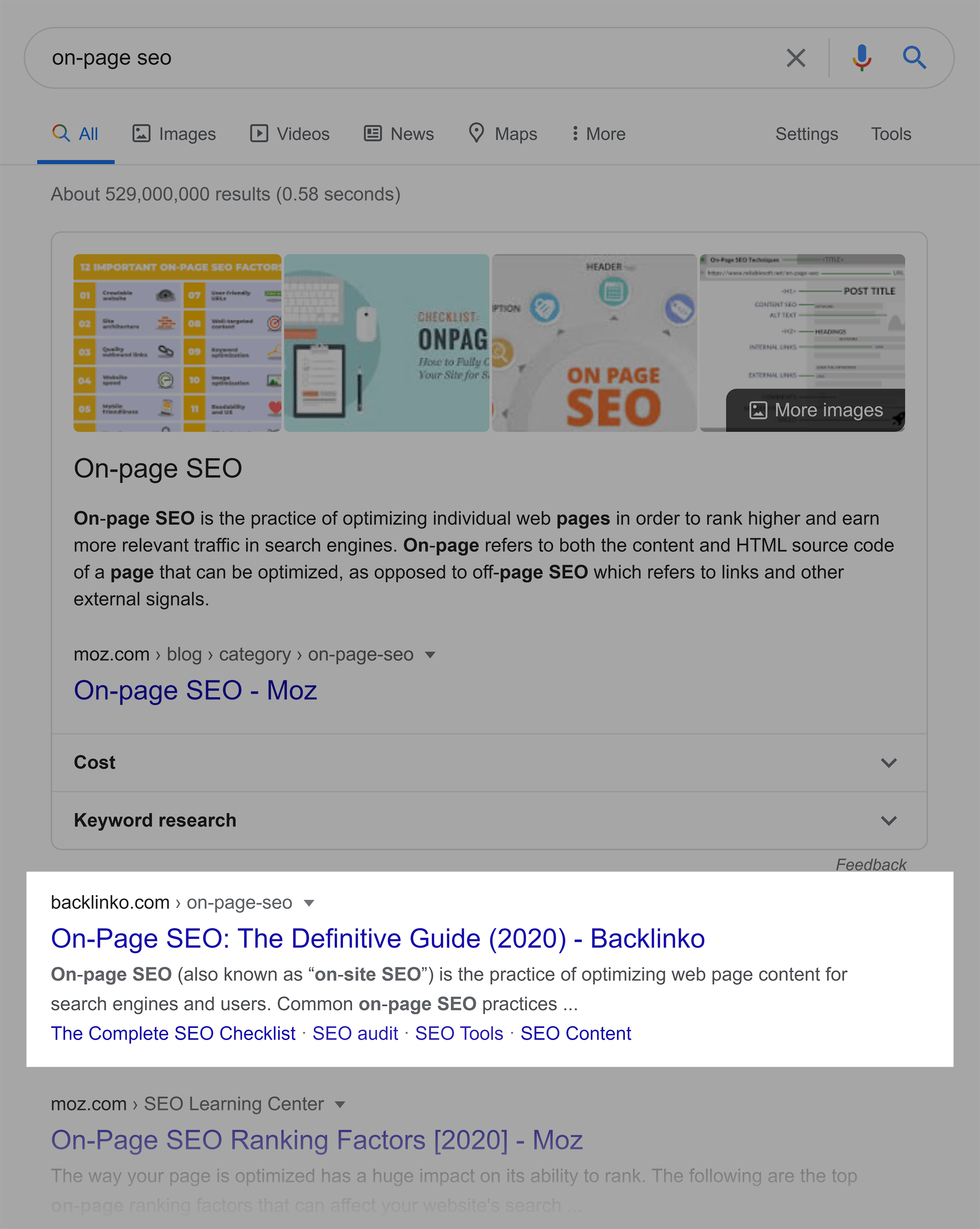 on page seo google serp - 搜索引擎排名因素 On-Page SEO Google SERP