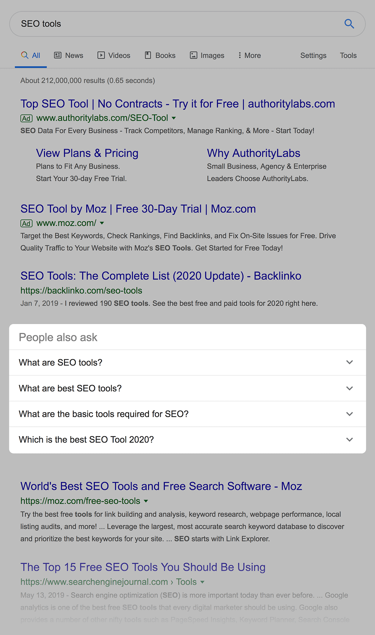 people also ask section - 什么是SERP? people also ask section