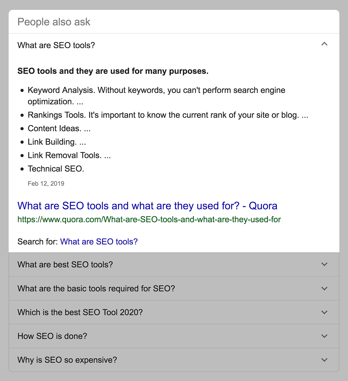 people also ask section - 什么是SERP? people also ask section