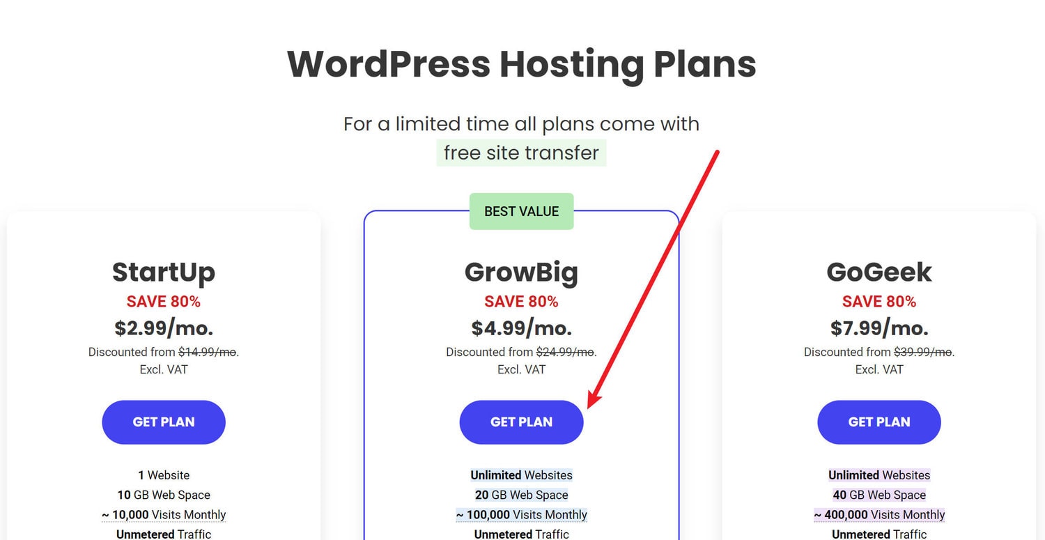 Siteground Plans