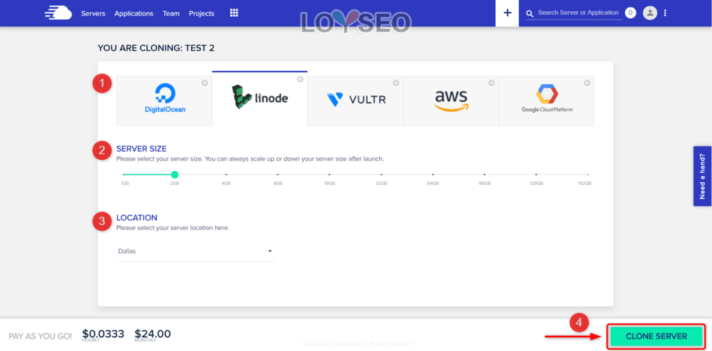 clone server cloudways 1