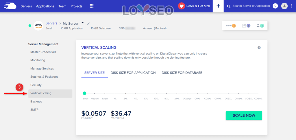 scale servers on the cloudways 8