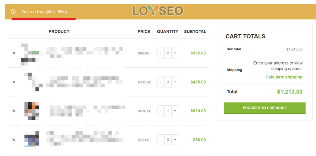 woocommerce display weight cart checkout