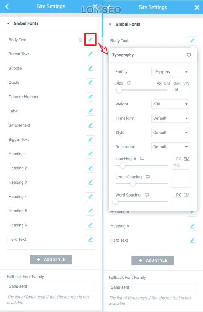 Elementor的全局样式与设置