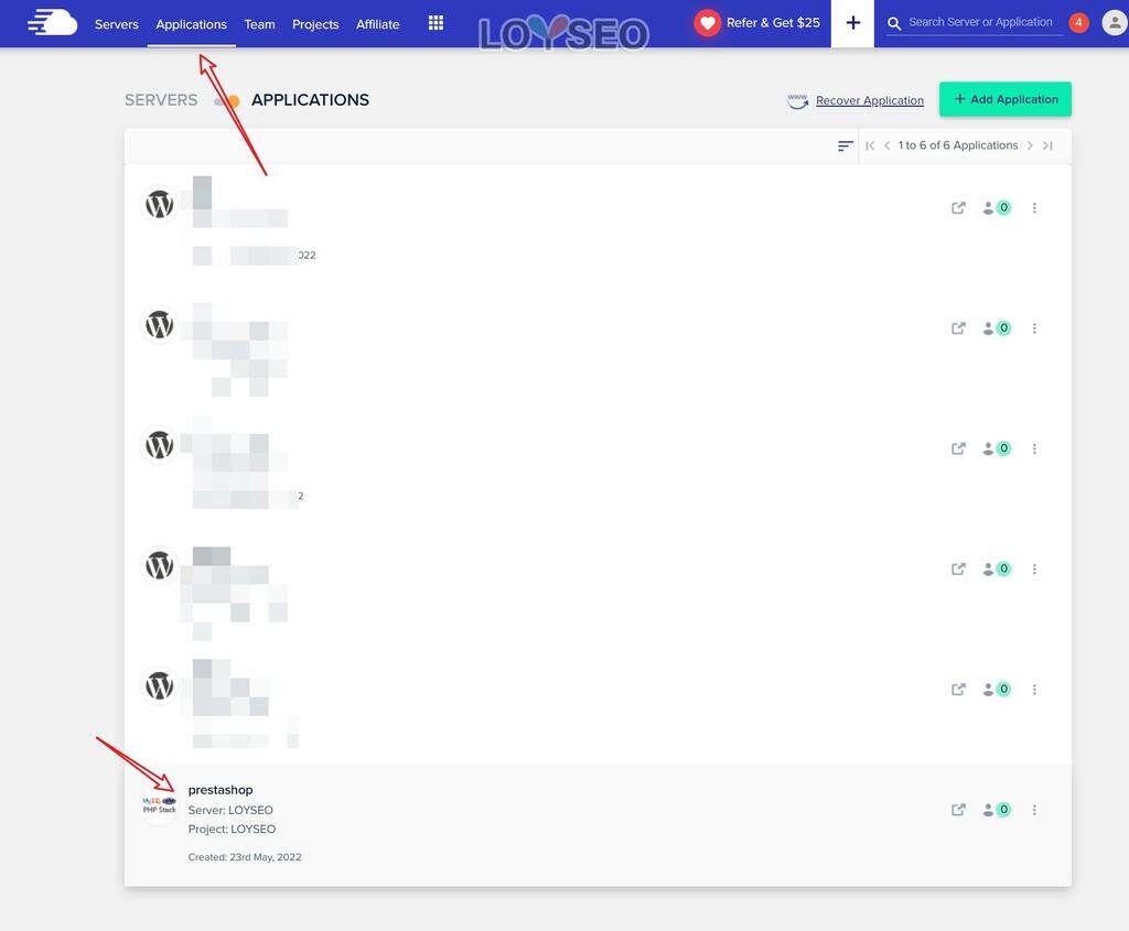 cloudways add application