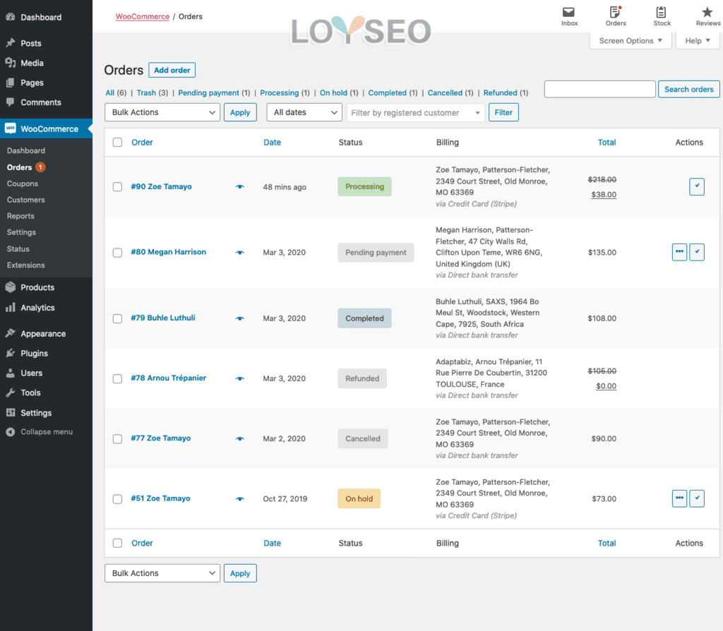 woocommerce manage order
