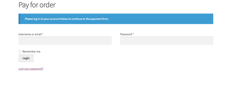 woocommerce pay order