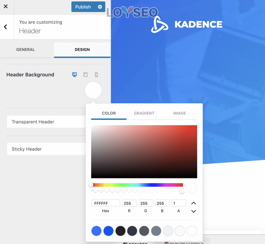 Kadence主題如何製作網站頁頭