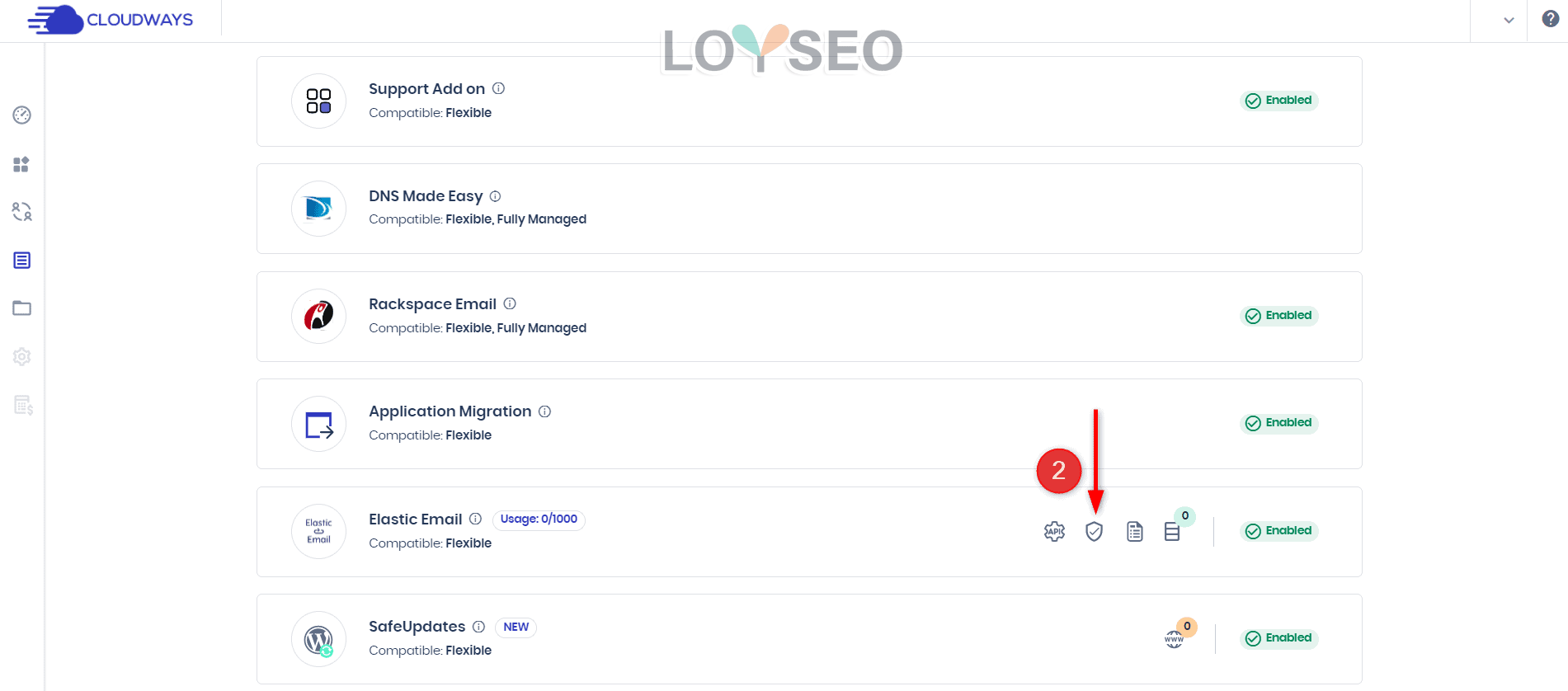 在Cloudways的Elastic Email扩展中验证域名